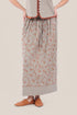 Embroidered cotton skirt with pockets